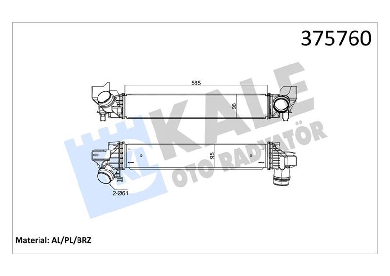 KALE OTO RADYATÖR 375760 Motor Turbo Radyatörü - MINI MINI (F56) uyumlu