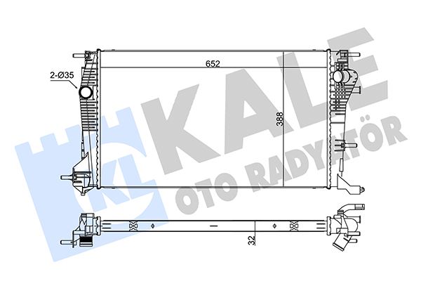 KALE OTO RADYATÖR 355835 Soğutma Sistemi Su Soğutucu & Parçaları - RENAULT MEGANE III Coupe (DZ0/1_) uyumlu