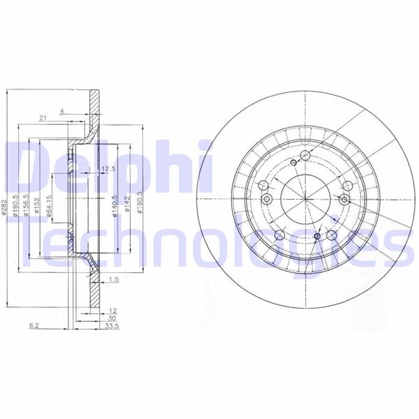 DELPHI BG3795 Fren Sistemleri Fren Diski - HONDA S2000 (AP) uyumlu