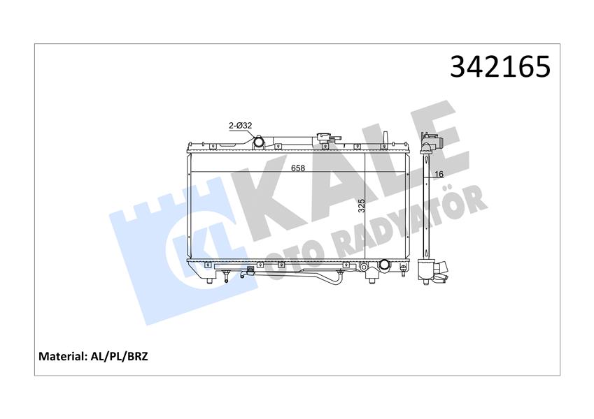 KALE OTO RADYATÖR 342165 Soğutma Sistemi Su Soğutucu & Parçaları - TOYOTA CARINA E VI Sedan (_T19_) uyumlu