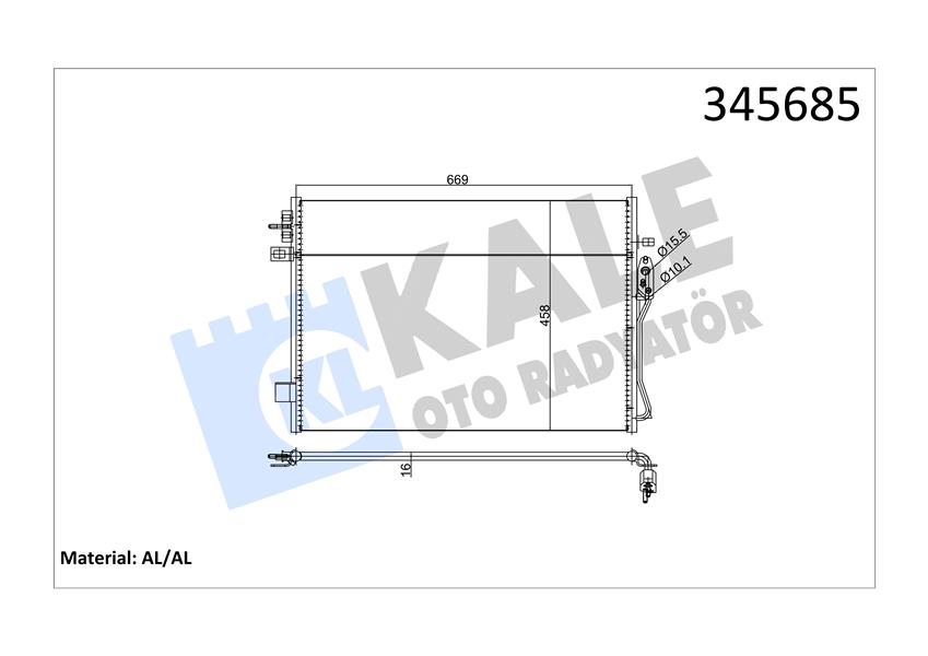 KALE OTO RADYATÖR 345685 İklimlendirme Sistemi Klima Radyatörü - DODGE JOURNEY uyumlu