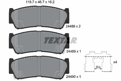 TEXTAR 2448801 Fren Sistemleri Fren Balatası - HYUNDAI H-1 / STAREX Minibüs/Otobüs (A1) uyumlu
