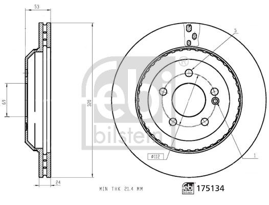 FEBI BILSTEIN 175134 Fren Sistemleri Fren Diski - MERCEDES-BENZ S-SERISI (W222, V222, X222) uyumlu