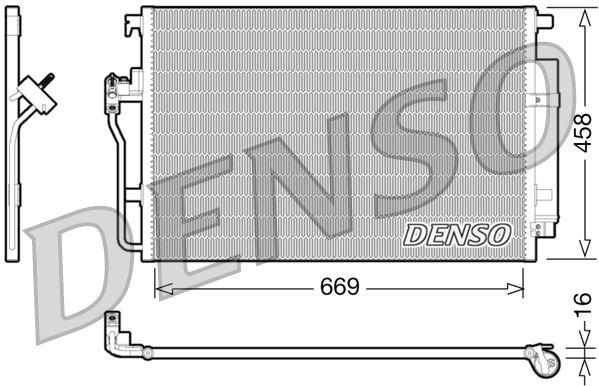 DENSO DCN17056 İklimlendirme Sistemi Klima Radyatörü - MERCEDES-BENZ SPRINTER 3,5-t Minibüs/Otobüs (B906) uyumlu