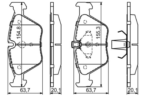 BOSCH 0 986 424 485 Fren Sistemleri Fren Balatası - BMW 5 (E39) uyumlu