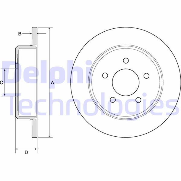 DELPHI BG3739 Fren Sistemleri Fren Diski - CHRYSLER VOYAGER / GRAND VOYAGER III (GS_, NS_) uyumlu