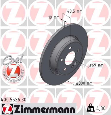 ZIMMERMANN 400.5526.30 Fren Sistemleri Fren Diski - MERCEDES-BENZ C-SERISI (W205) uyumlu