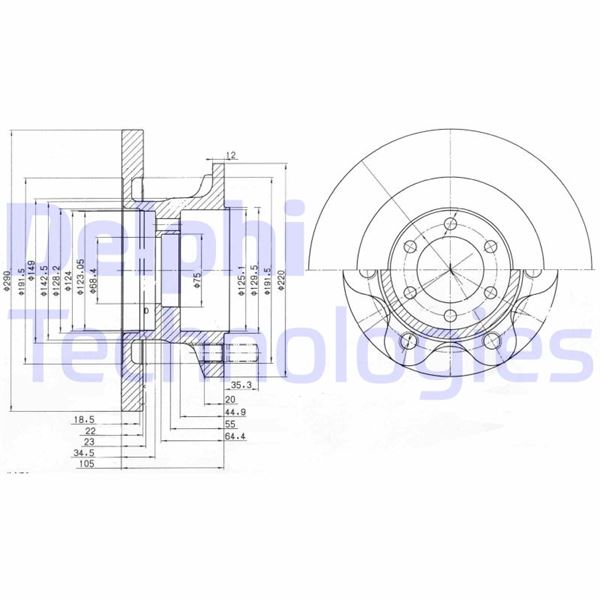 DELPHI BG9722 Fren Sistemleri Fren Diski - IVECO DAILY II Platform şasi uyumlu