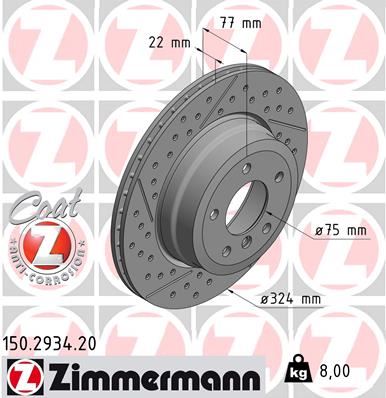 ZIMMERMANN 150.2934.20 Fren Sistemleri Fren Diski - BMW 1 Coupe (E82) uyumlu