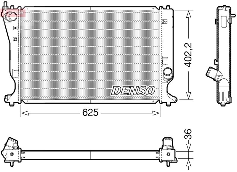 DENSO DRM50132 Soğutma Sistemi Su Soğutucu & Parçaları - TOYOTA COROLLA Verso (ZER_, ZZE12_, R1_) uyumlu