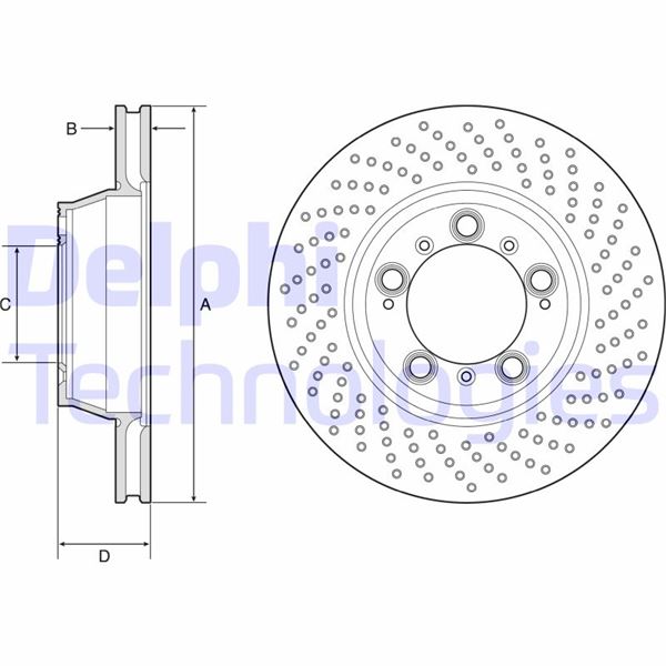 DELPHI BG9226C Fren Sistemleri Fren Diski - PORSCHE 911 (997) uyumlu