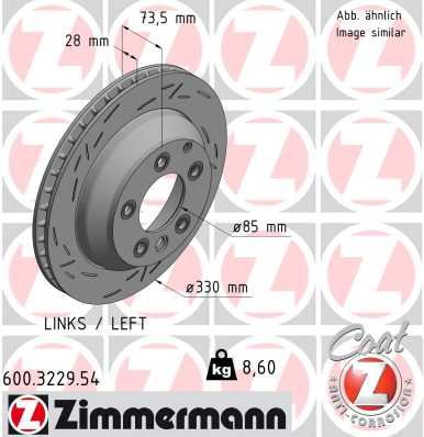 ZIMMERMANN 600.3229.54 Fren Sistemleri Fren Diski - PORSCHE CAYENNE (92A) uyumlu