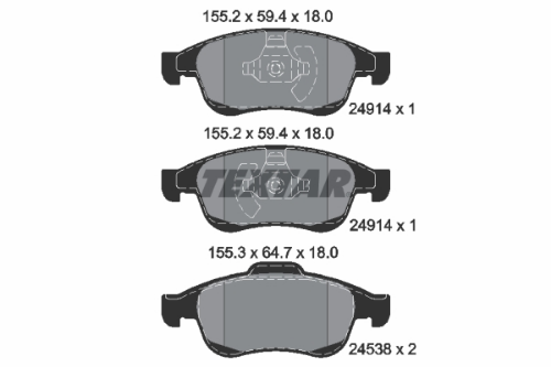 TEXTAR 2491401 Fren Sistemleri Fren Balatası - RENAULT MEGANE CC (EZ0/1_) uyumlu