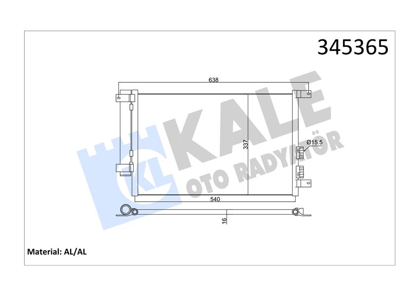 KALE OTO RADYATÖR 345365 İklimlendirme Sistemi Klima Radyatörü - ALFA ROMEO 156 (932_) uyumlu