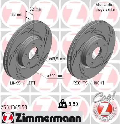 ZIMMERMANN 250.1365.53 Fren Sistemleri Fren Diski - FORD MONDEO IV Turnier (BA7) uyumlu