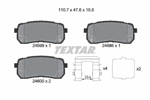 TEXTAR 2459904 Fren Sistemleri Fren Balatası - HYUNDAI ix55 uyumlu