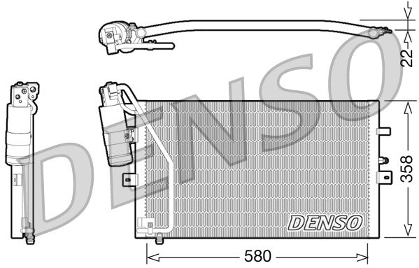 DENSO DCN25003 İklimlendirme Sistemi Klima Radyatörü - SAAB 9-5 (YS3E) uyumlu