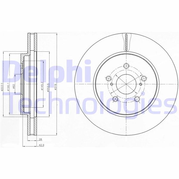 DELPHI BG4253 Fren Sistemleri Fren Diski - LEXUS RX (_U3_) uyumlu