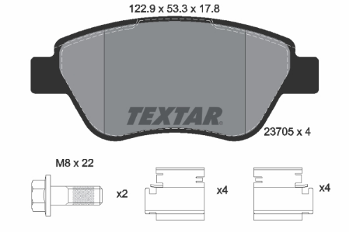 TEXTAR 2370503 Fren Sistemleri Fren Balatası - LANCIA MUSA (350_) uyumlu