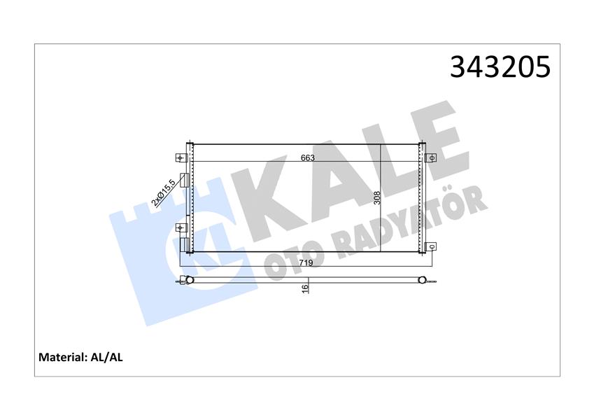KALE OTO RADYATÖR 343205 İklimlendirme Sistemi Klima Radyatörü - IVECO DAILY IV Minibüs/Otobüs uyumlu