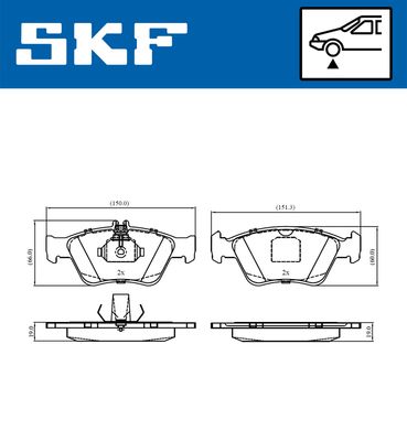 SKF VKBP 80243 Fren Sistemleri Fren Balatası - MERCEDES-BENZ S-SERISI Coupe (C140) uyumlu