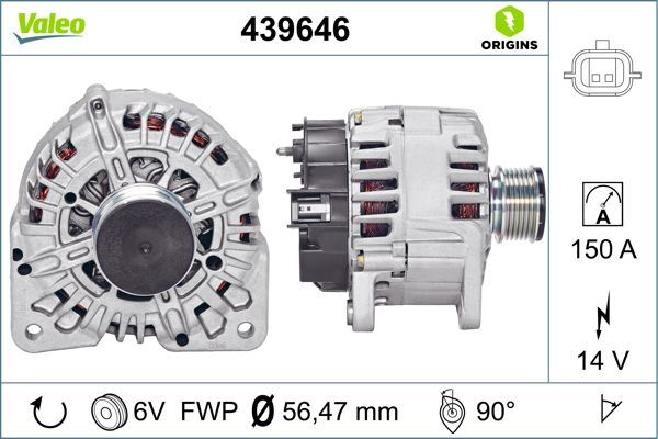 VALEO 439646 Elektrik Sistemi Alternatör - RENAULT MEGANE CC (EZ0/1_) uyumlu