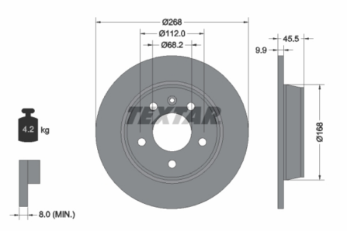 TEXTAR 92074303 Fren Sistemleri Fren Diski - VW SHARAN (7M8, 7M9, 7M6) uyumlu