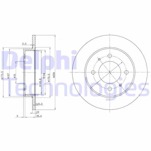 DELPHI BG3070 Fren Sistemleri Fren Diski - HYUNDAI LANTRA I (J-1) uyumlu
