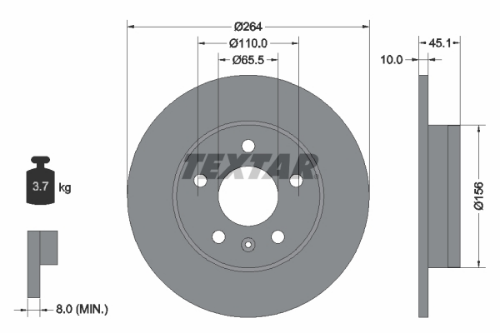 TEXTAR 92277303 Fren Sistemleri Fren Diski - OPEL ZAFIRA B Kasa/büyük limuzin (A05) uyumlu