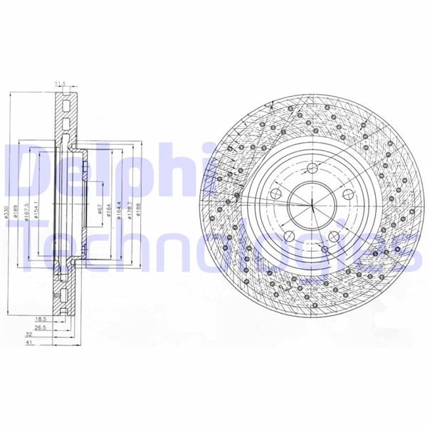DELPHI BG9014 Fren Sistemleri Fren Diski - MERCEDES-BENZ S-SERISI (W220, V220) uyumlu