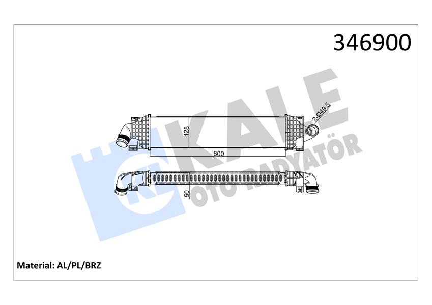 KALE OTO RADYATÖR 346900 Motor Turbo Radyatörü - FORD FOCUS II Turnier (DA_, FFS, DS) uyumlu