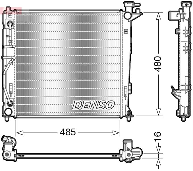 DENSO DRM41007 Soğutma Sistemi Su Soğutucu & Parçaları - HYUNDAI ix35 (LM, EL, ELH) uyumlu