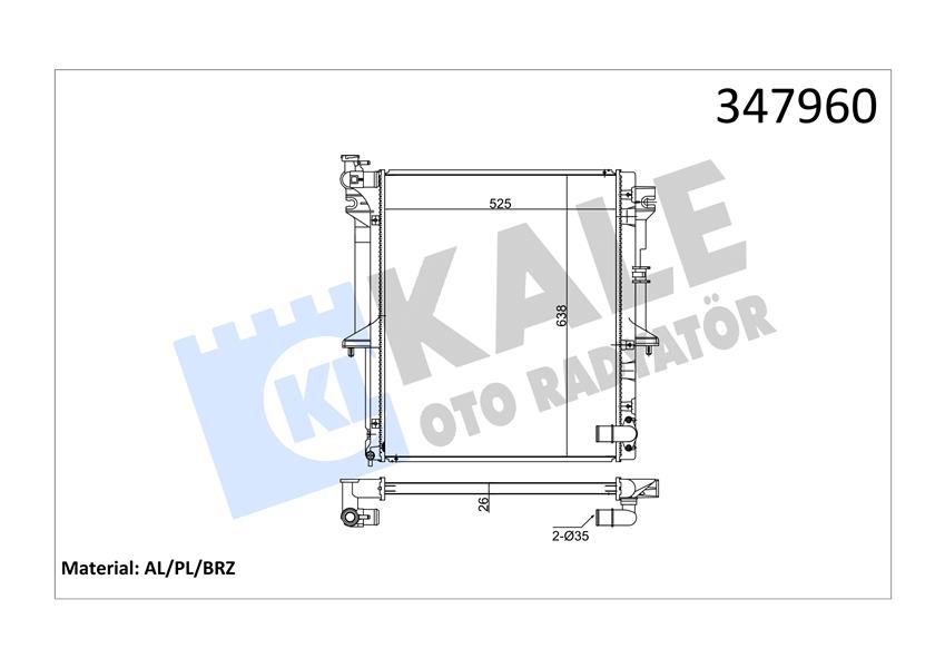 KALE OTO RADYATÖR 347960 Soğutma Sistemi Su Soğutucu & Parçaları - MITSUBISHI L200 / TRITON (KA_T, KB_T) uyumlu
