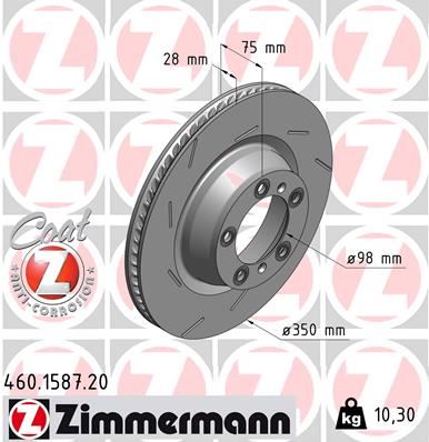 ZIMMERMANN 460.1587.20 Fren Sistemleri Fren Diski - PORSCHE PANAMERA (970) uyumlu