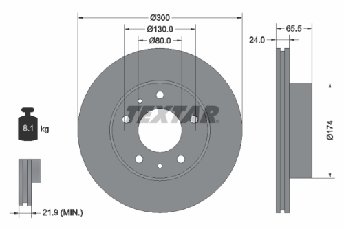 TEXTAR 92116703 Fren Sistemleri Fren Diski - FIAT DUCATO Panelvan/Van (250_) uyumlu