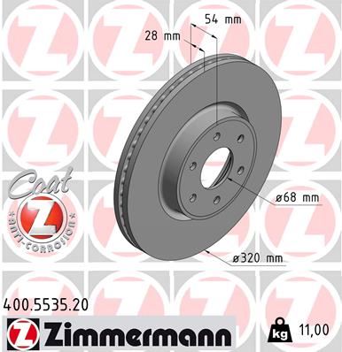 ZIMMERMANN 400.5535.20 Fren Sistemleri Fren Diski - NISSAN NAVARA NP300 Pick-up (D23, D23T) uyumlu