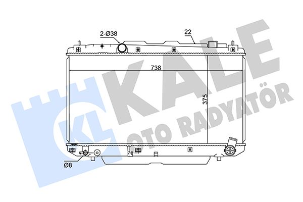 KALE OTO RADYATÖR 351825 Soğutma Sistemi Su Soğutucu & Parçaları - TOYOTA RAV 4 II (_A2_) uyumlu