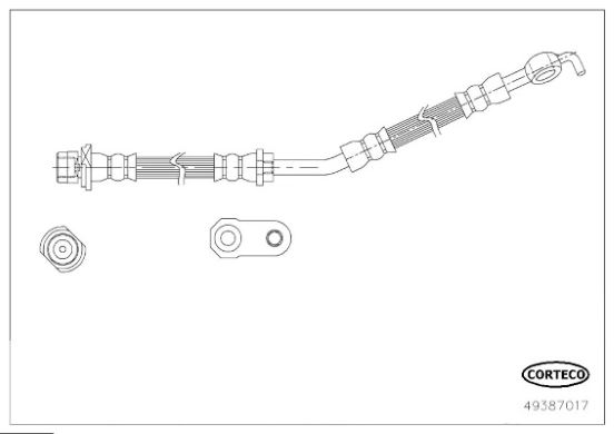CORTECO 49387017 Fren Sistemleri Fren Hortumları - TOYOTA YARIS (_P13_) uyumlu