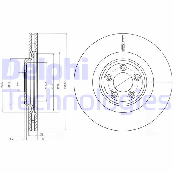 DELPHI BG9071C Fren Sistemleri Fren Diski - JAGUAR XF I (X250) uyumlu