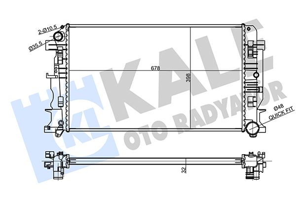 KALE OTO RADYATÖR 354980 Soğutma Sistemi Su Soğutucu & Parçaları - MERCEDES-BENZ SPRINTER 3,5-t Minibüs/Otobüs (B906) uyumlu