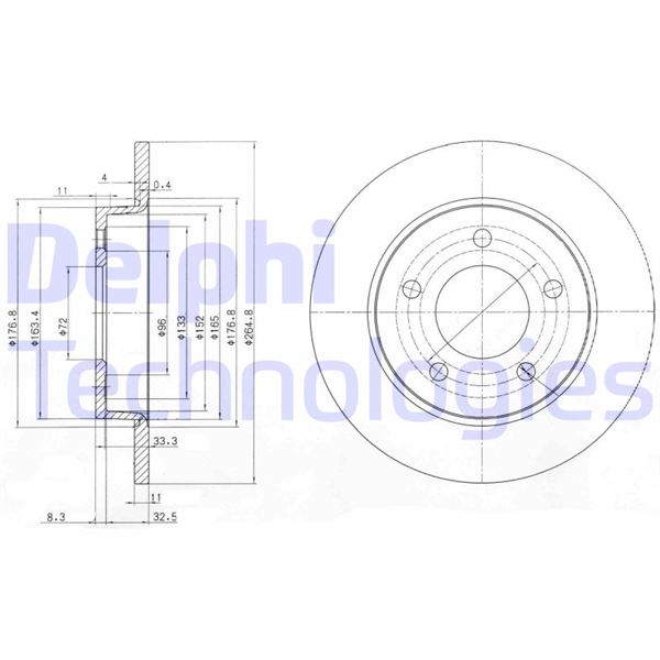 DELPHI BG4025C Fren Sistemleri Fren Diski - MAZDA 3 Sedan (BL) uyumlu