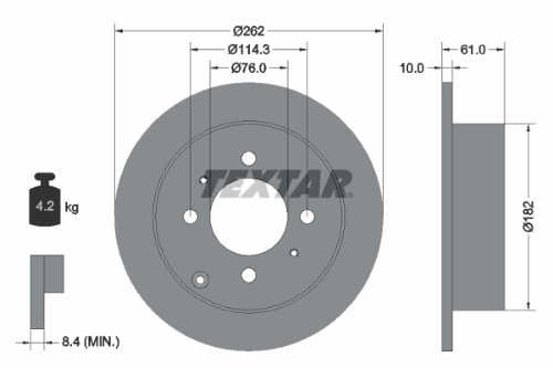TEXTAR 92130900 Fren Sistemleri Fren Diski - HYUNDAI SONATA IV (EF) uyumlu