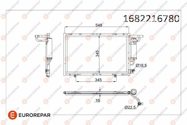 EUROREPAR 1682216780 İklimlendirme Sistemi Klima Radyatörü - FORD FIESTA VI (CB1, CCN) uyumlu