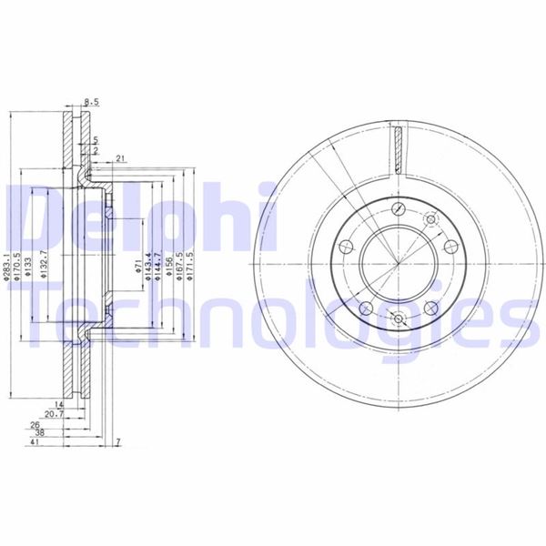 DELPHI BG3682 Fren Sistemleri Fren Diski - PEUGEOT 607 (9D, 9U) uyumlu