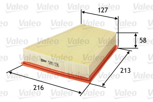 VALEO 585136 Motor Hava Filtresi - SEAT IBIZA IV (6J5, 6P1) uyumlu