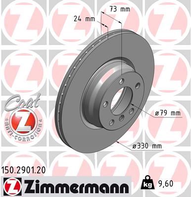 ZIMMERMANN 150.2901.20 Fren Sistemleri Fren Diski - BMW 3 (F30, F80) uyumlu