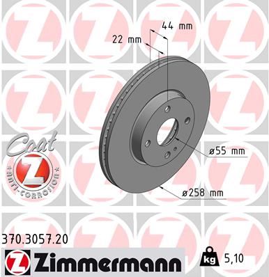 ZIMMERMANN 370.3057.20 Fren Sistemleri Fren Diski - MAZDA 2 Hatchback (DL, DJ) uyumlu