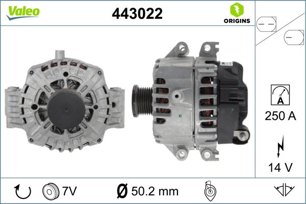 VALEO 443022 Elektrik Sistemi Alternatör - BMW 5 (G30, F90) uyumlu