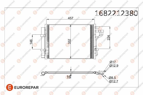EUROREPAR 1682212380 İklimlendirme Sistemi Klima Radyatörü - HYUNDAI i10 II (BA, IA) uyumlu