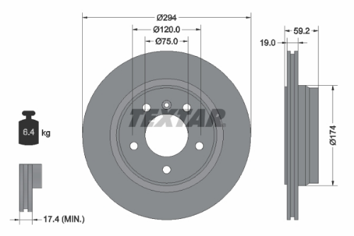 TEXTAR 92097303 Fren Sistemleri Fren Diski - BMW 3 (E46) uyumlu